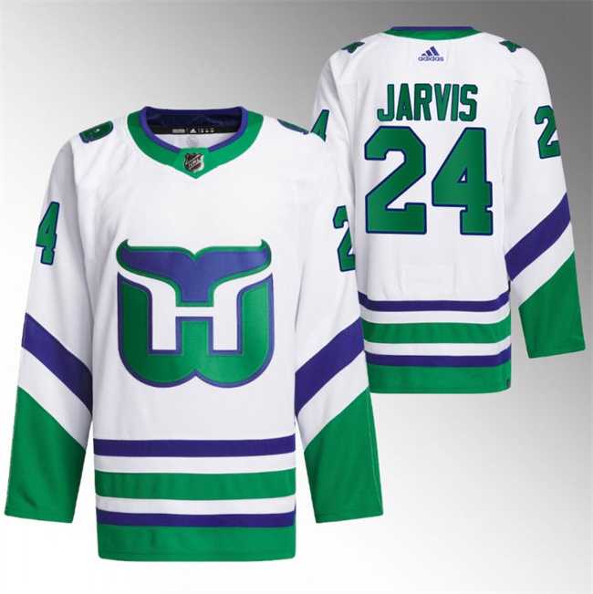 Men%27s Carolina Hurricanes #24 Seth Jarvis White Stitched Jersey Dzhi->carolina hurricanes->NHL Jersey